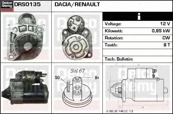 DELCO REMY DRS0135