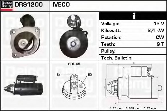 DELCO REMY DRS1200