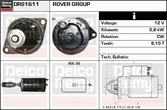 DELCO REMY DRS1611