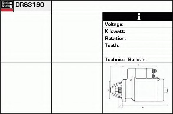 DELCO REMY DRS3190