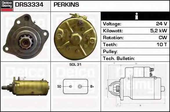 DELCO REMY DRS3334