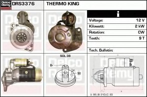 DELCO REMY DRS3376