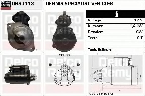 DELCO REMY DRS3413