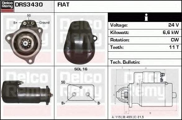 DELCO REMY DRS3430