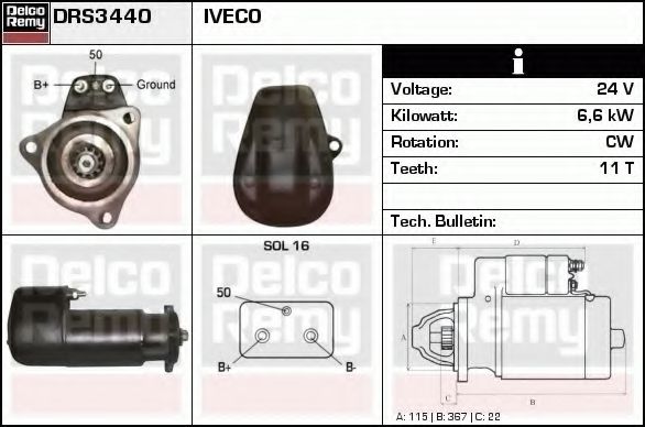 DELCO REMY DRS3440