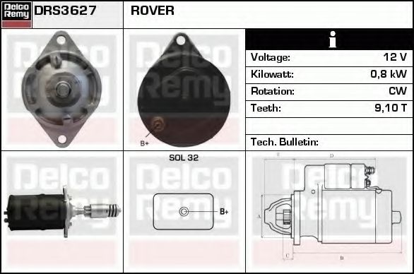 DELCO REMY DRS3627