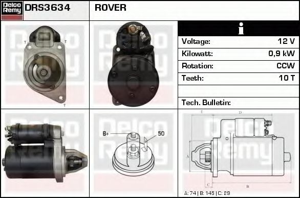 DELCO REMY DRS3634