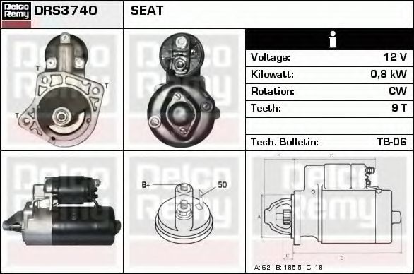 DELCO REMY DRS3740