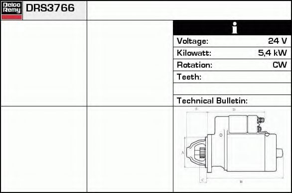 DELCO REMY DRS3766