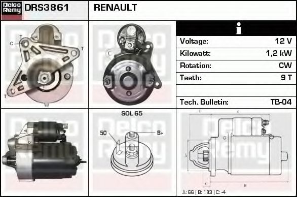 DELCO REMY DRS3861