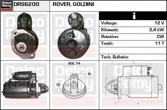 DELCO REMY DRS6200