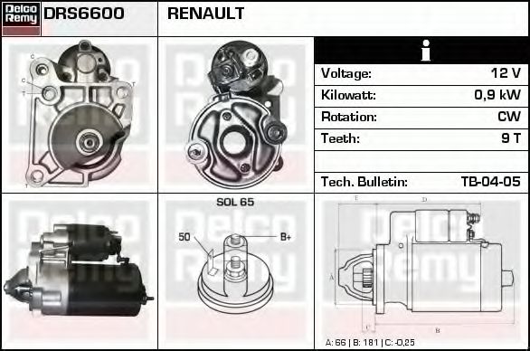 DELCO REMY DRS6600