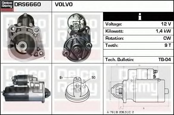 DELCO REMY DRS6660