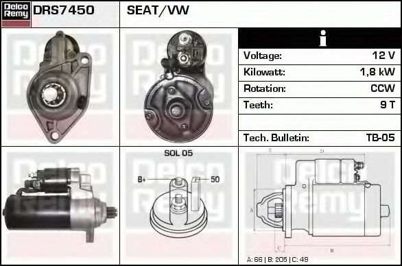 DELCO REMY DRS7450