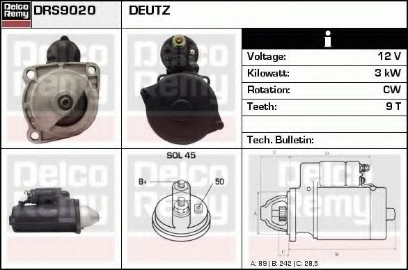 DELCO REMY DRS9020