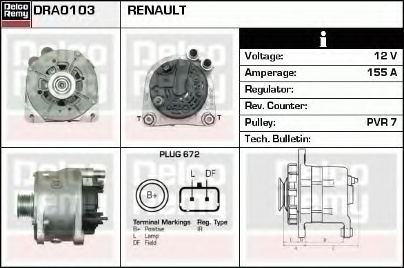 DELCO REMY DRA0103