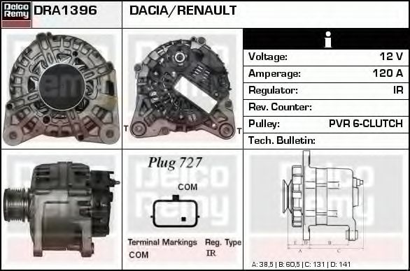 DELCO REMY DRA1396