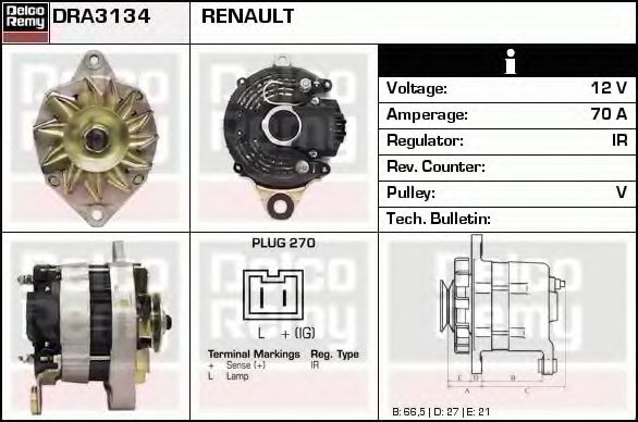 DELCO REMY DRA3134