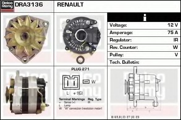 DELCO REMY DRA3136