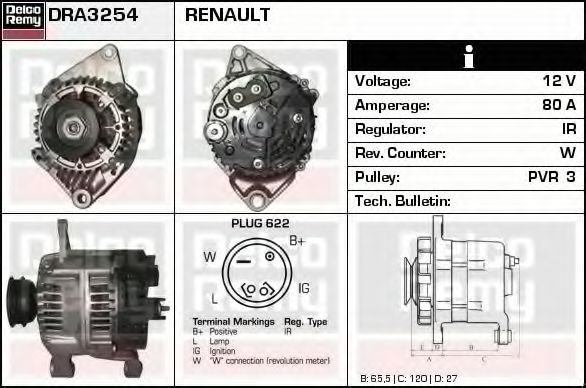 DELCO REMY DRA3254