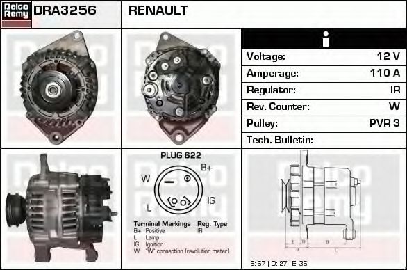 DELCO REMY DRA3256