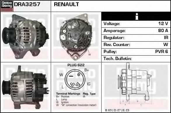 DELCO REMY DRA3257