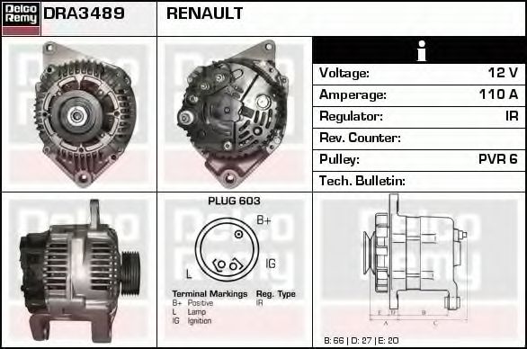 DELCO REMY DRA3489