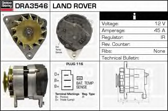 DELCO REMY DRA3546