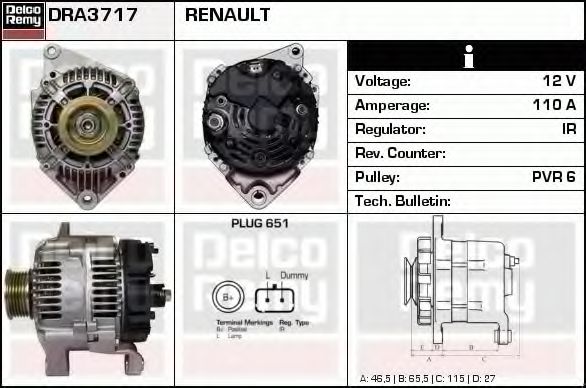 DELCO REMY DRA3717