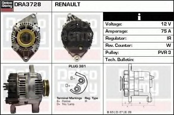 DELCO REMY DRA3728