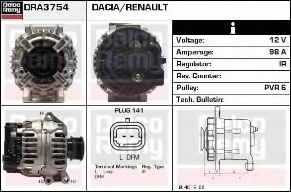 DELCO REMY DRA3754