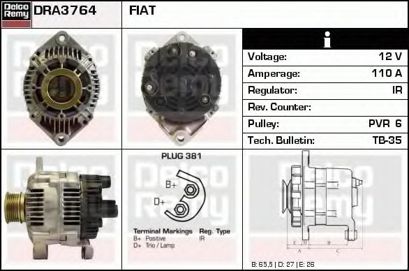 DELCO REMY DRA3764