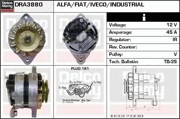 DELCO REMY DRA3880