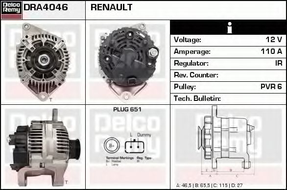 DELCO REMY DRA4046