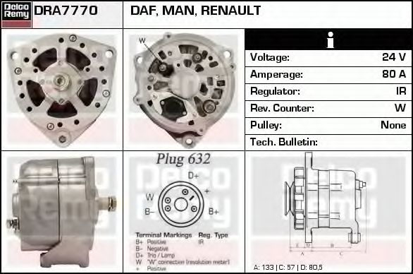 DELCO REMY DRA7770