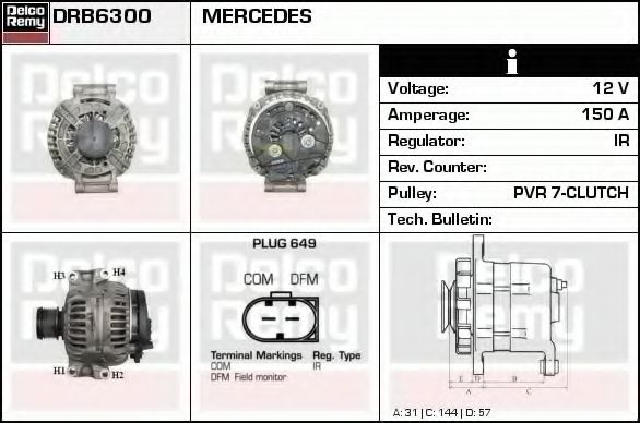 DELCO REMY DRB6300