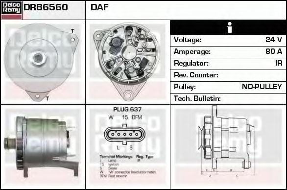 DELCO REMY DRB6560