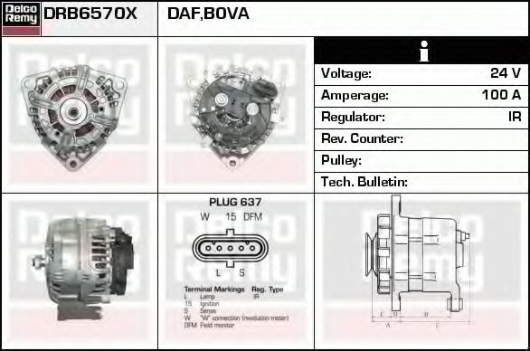 DELCO REMY DRB6570X