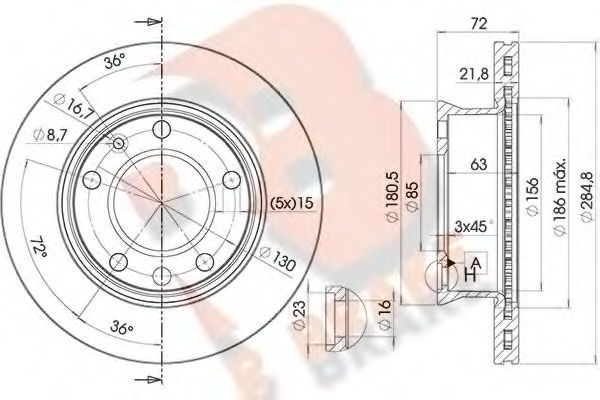 R BRAKE 78RBD10187