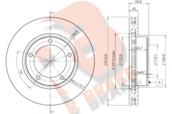 R BRAKE 78RBD21265