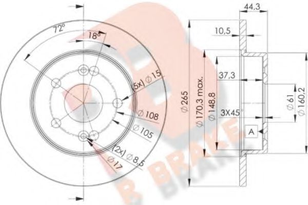 R BRAKE 78RBD24297