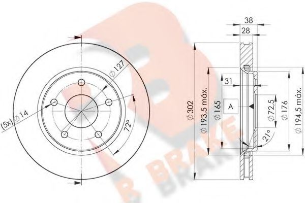 R BRAKE 78RBD25170