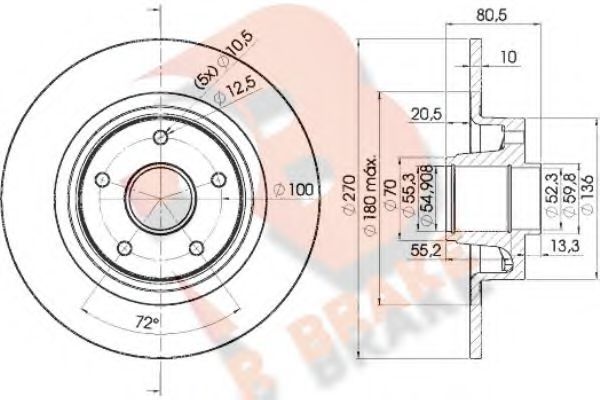 R BRAKE 78RBD17898