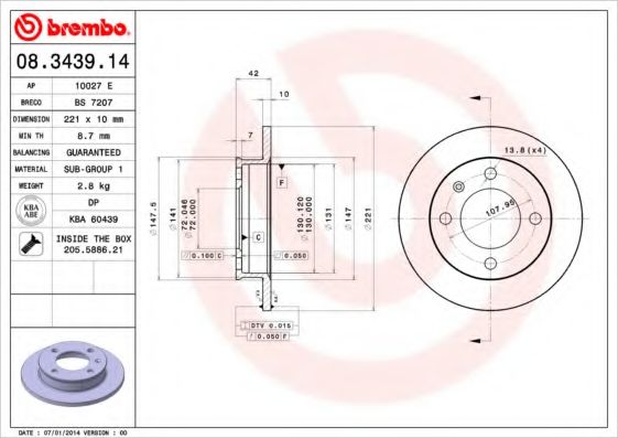 BREMBO 08.3439.14