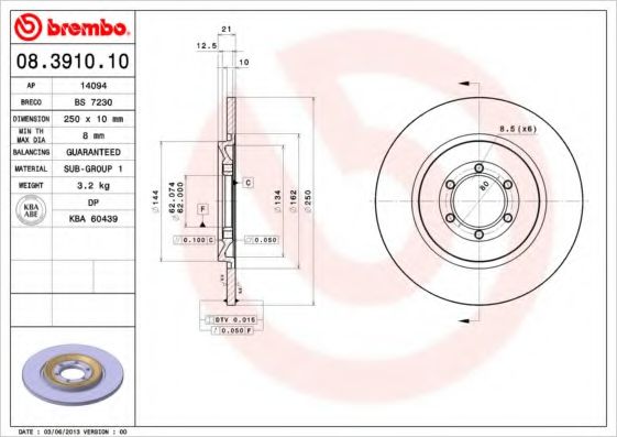 BREMBO 08.3910.10