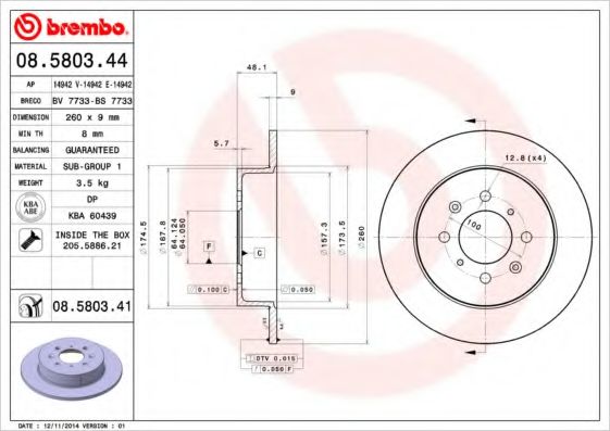 BREMBO 08.5803.41