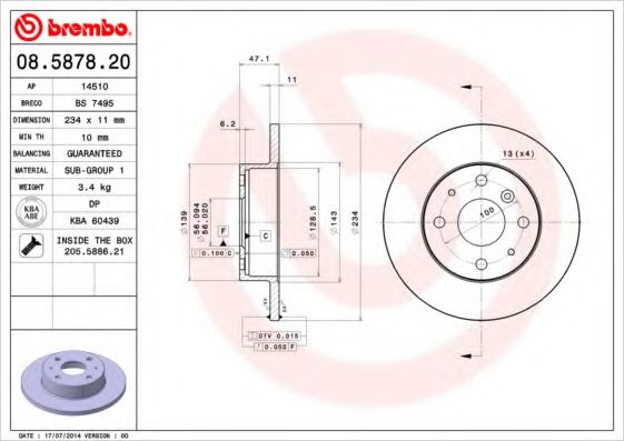 BREMBO 08.5878.20