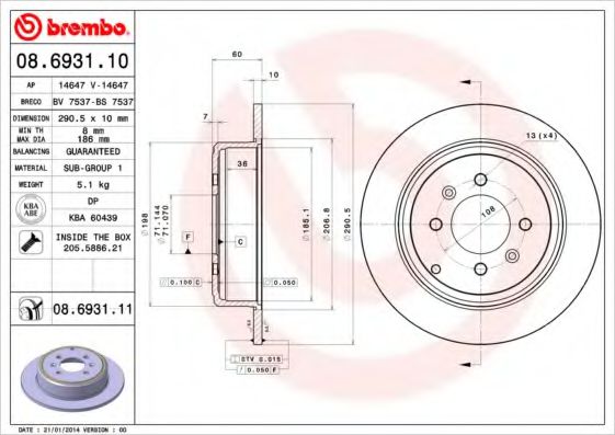 BREMBO 08.6931.10