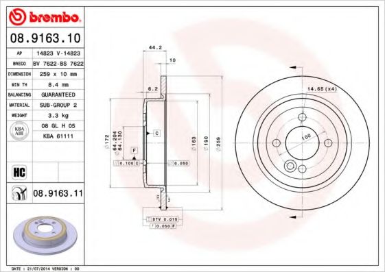 BREMBO 08.9163.11