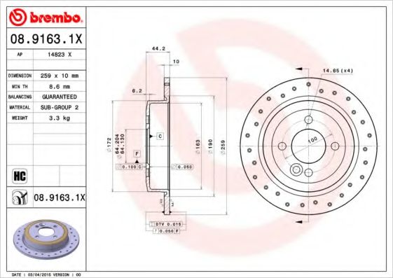 BREMBO 08.9163.1X